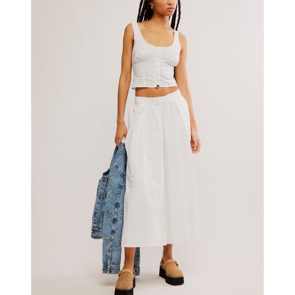 NWT FREE PEOPLE SOLD OUT Into You Eyelet Pant Set / White SZ: M - Picture 4 of 10